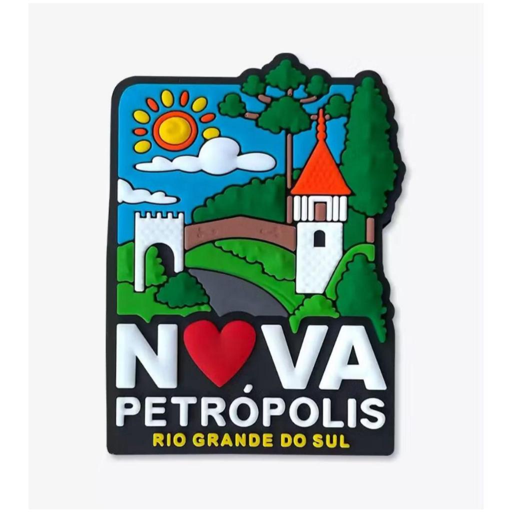 Ímã de Nova Petrópolis RS Pórtico Paisagem - Ímã de Geladeira