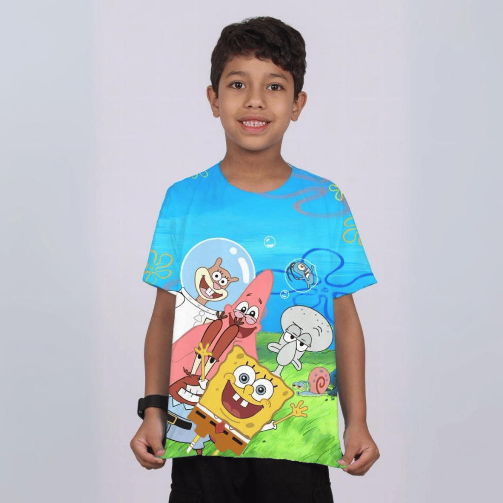 Infantil Premium Turma do Bob Esponja Blusa Camiseta Infantil Confortável
