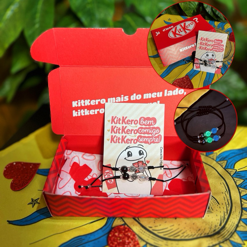 Kit Pulseira Brilha No Escuro + Conexão Magnéticas Coração Brilha No Escuro Encantado Casal Amizade BFF Presente Fofo