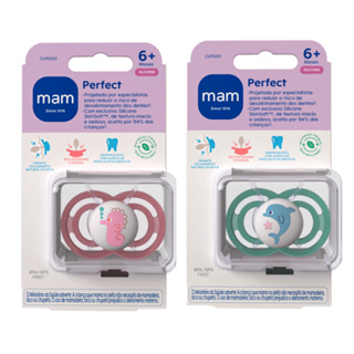 Chupeta MAM Perfect 6+ Meses Unitária Menino Menina Bico de Silicone em Oferta na Shopee