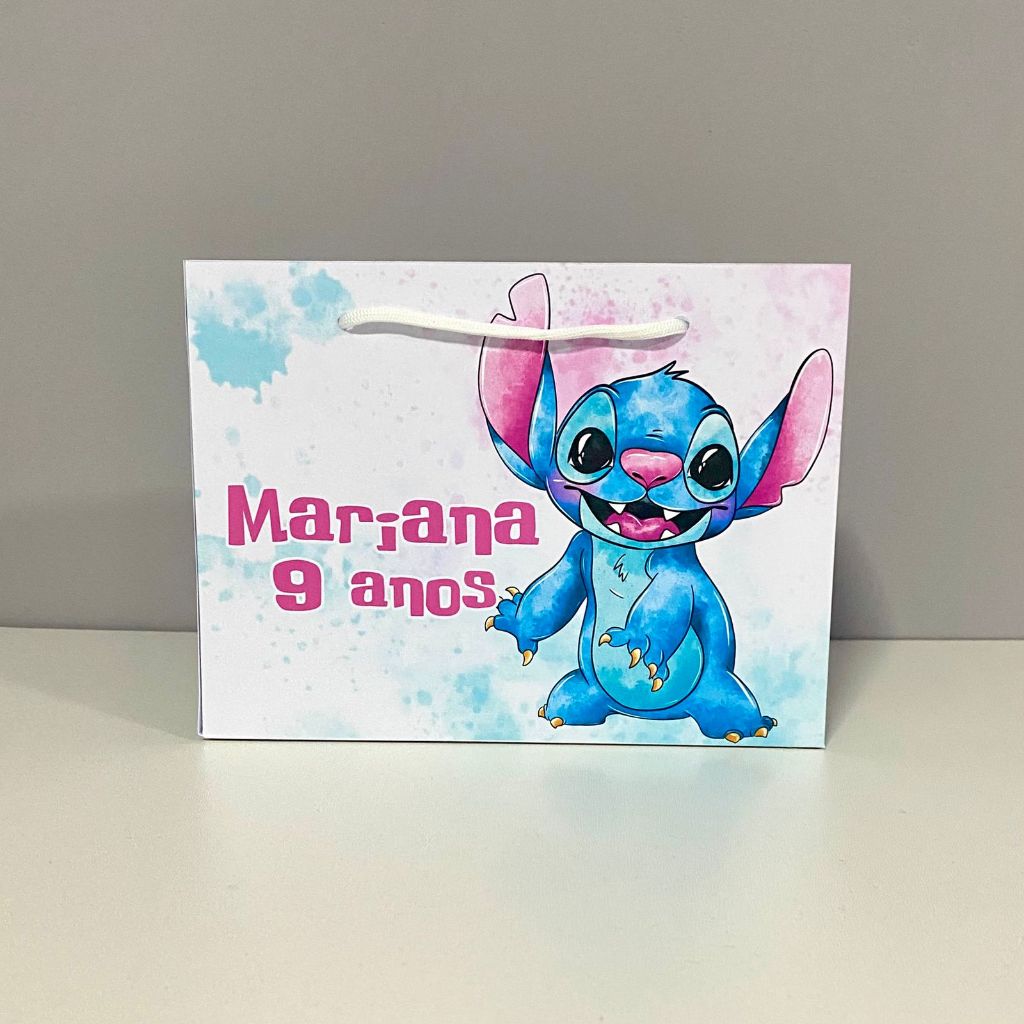 Sacolinha Personalizada Stitch - Pegue e Monte - Lembrancinha Stitch