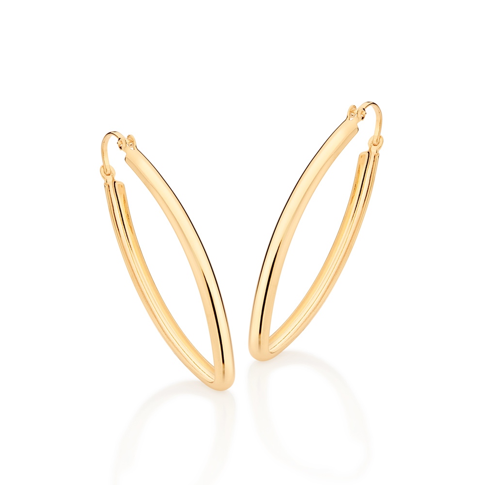 Brinco Rommanel Folheado Ouro Argola Navete 522416
