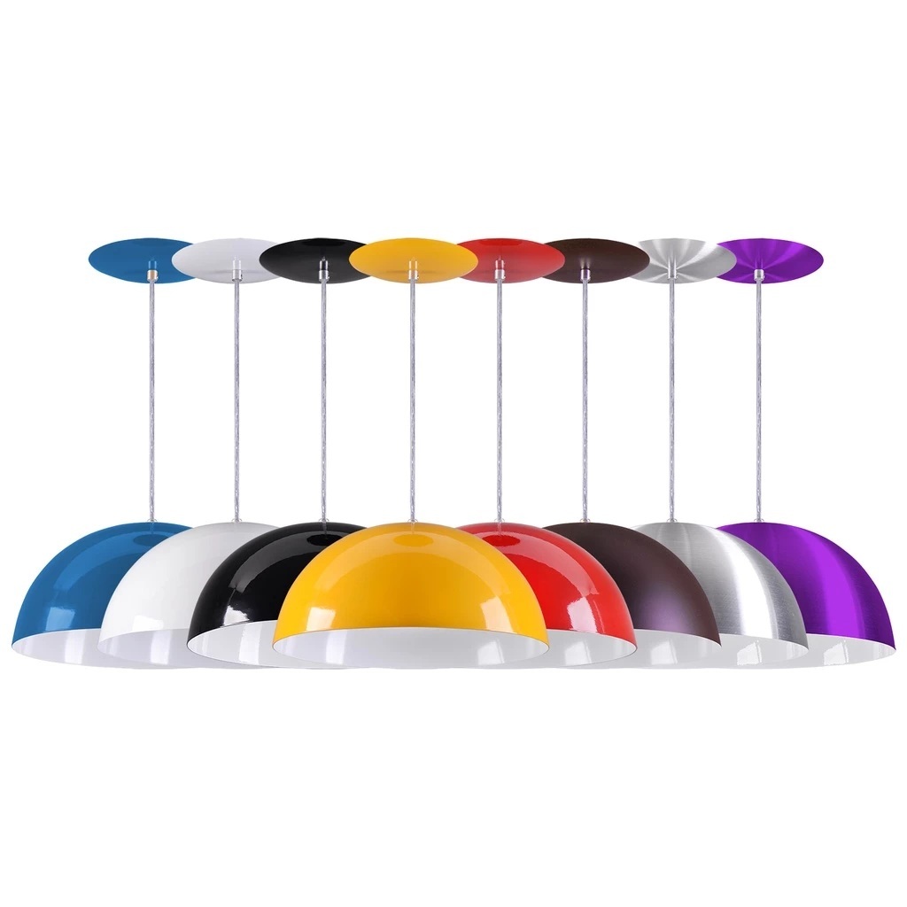 Pendente Meia Lua Bola 34cm em Alumínio Cores Cobre Arandela Luminária Sala Quarto Cozinha em Oferta na Shopee