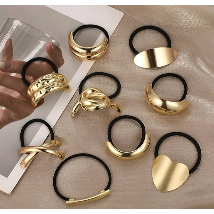 ANA1108 Elástico para Cabelo Metal Dourado/Prata Liga de cabelo/acessórios de cabelo · foto 2