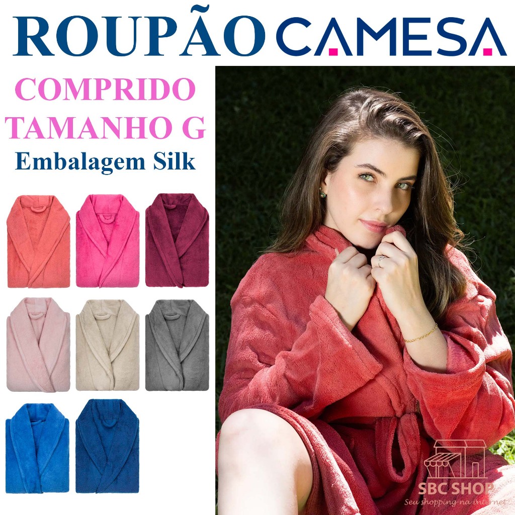 Roupão Microfibra Adulto Extra Macio Unissex Várias Cores Tamanho M G Camesa