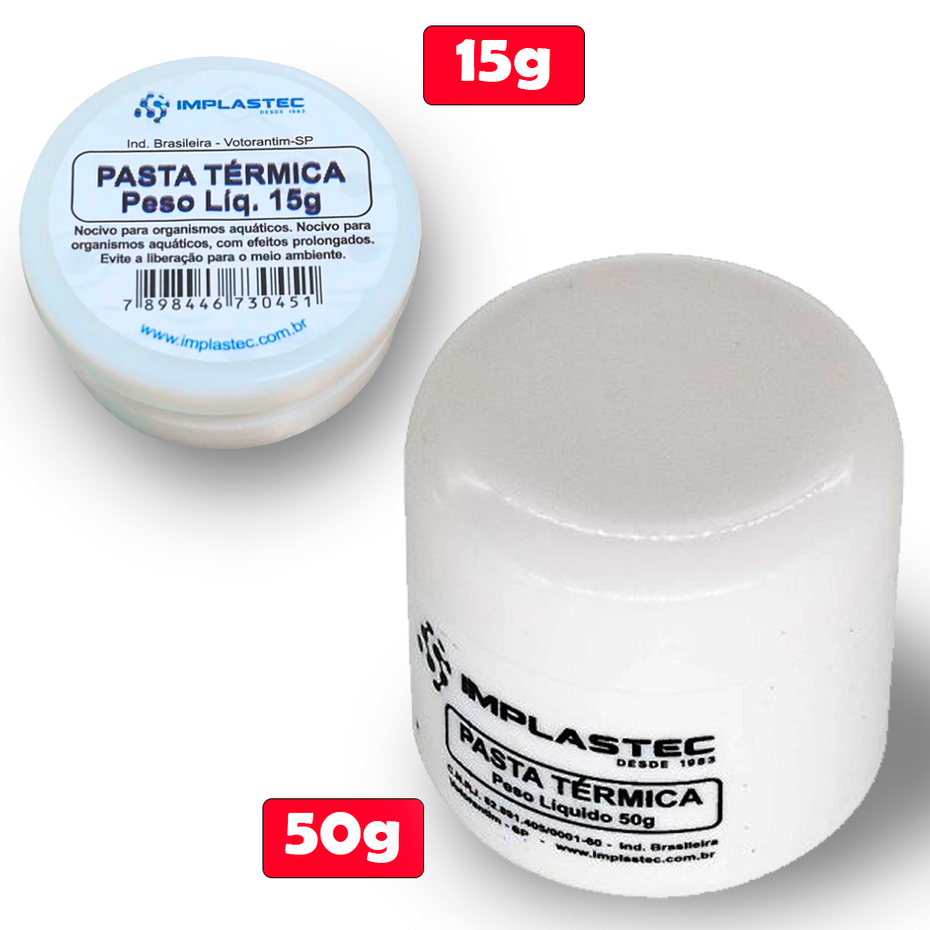 Pasta Térmica De Silicone Dissipadora Calor 50g Ou 15g Implastec Processador CPU Placa Gamer Celular em Oferta na Shopee