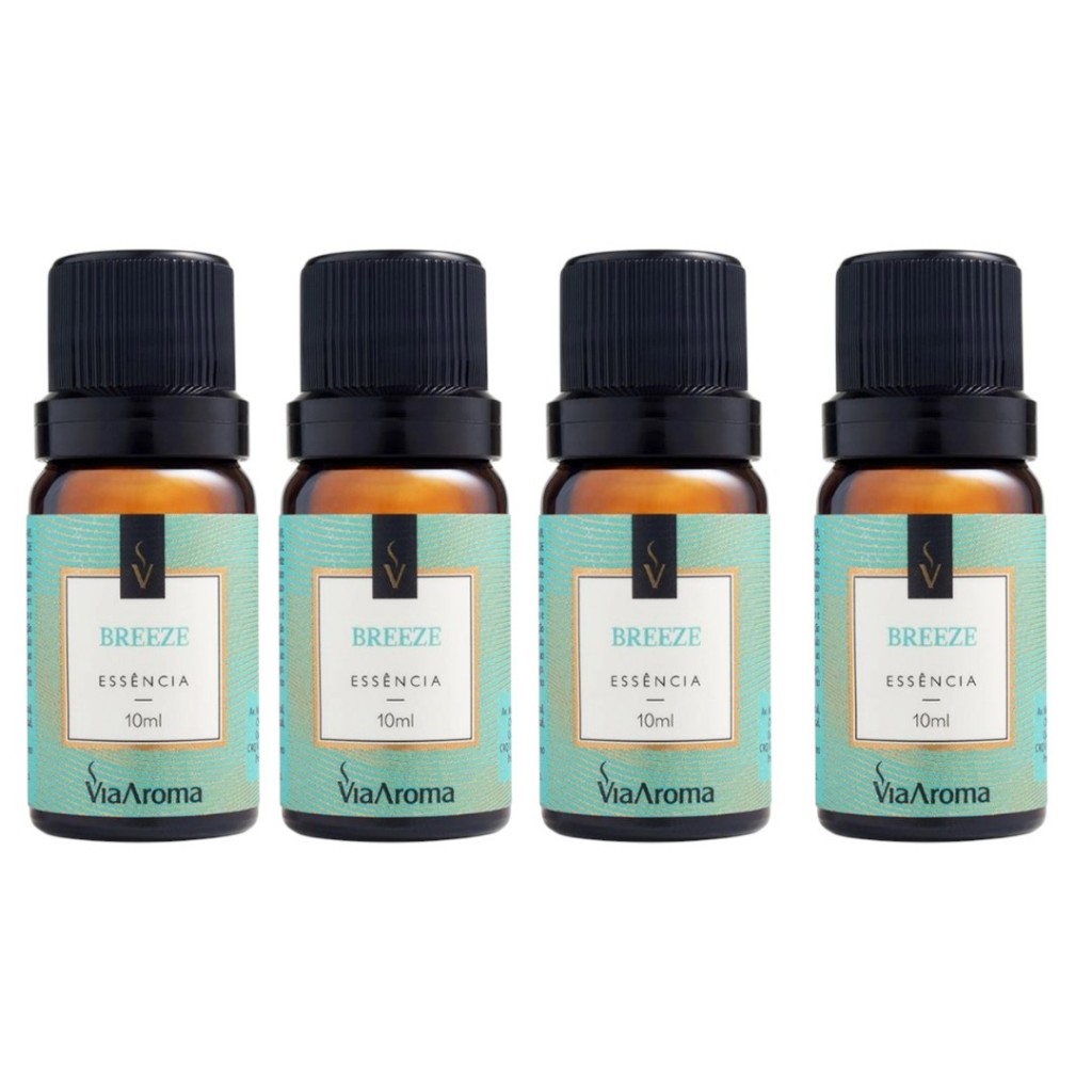 Essência Breeze Via Aroma - 10ml kit com 4 unidades