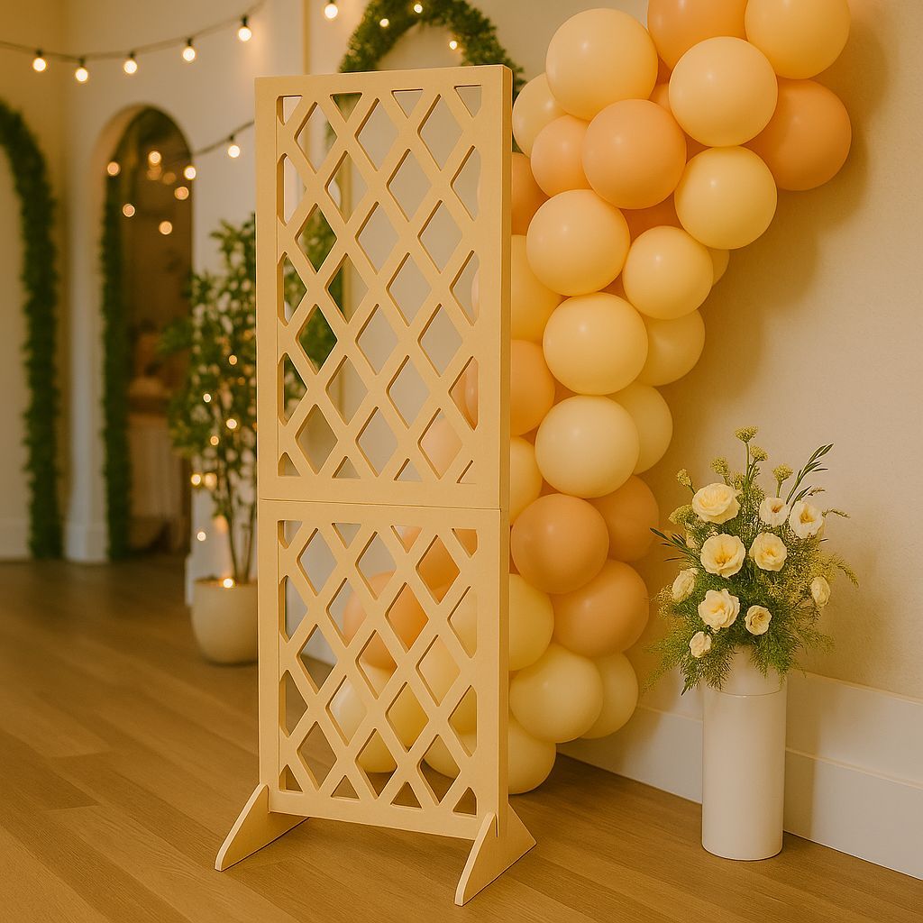 Kit com 2 Painel Decorativo Treliça em MDF Tamanho G Desmontável 2 Partes Móvel Decorativo para Festas PROMOÇÃO em Oferta na Shopee