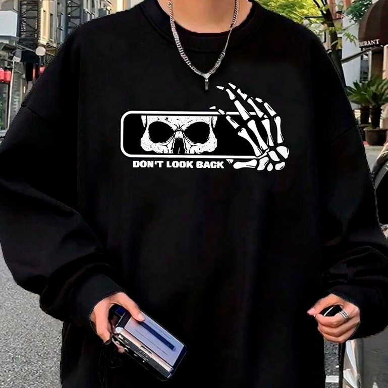Moletom Gola Redonda Careca Selfie Da Caveira Casaco Feminino Masculino Flanelado Unissex Inverno
