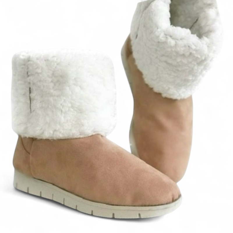 Bota Coturno Pelo De Neve Frio 100% Forrada Moda