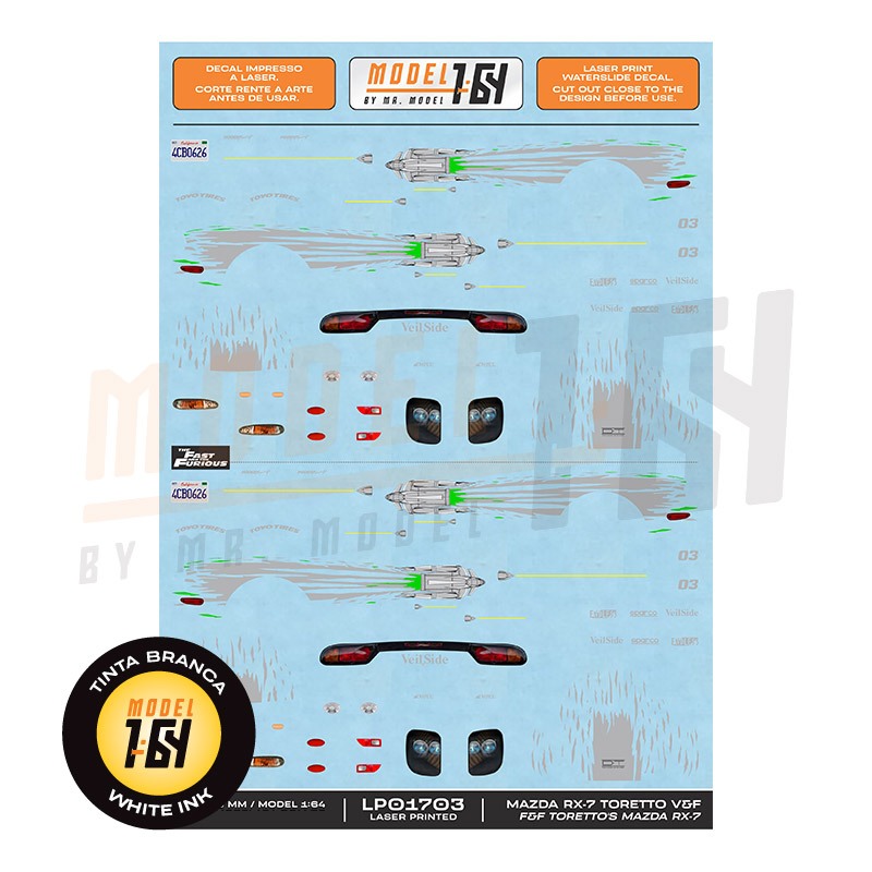 Decalque Mazda RX-7 Toretto Velozes & Furiosos - Model 1:64 LP01703 - Diecast Hot Wheels Customização em Oferta na Shopee