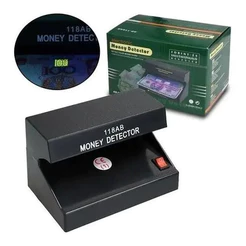 Máquina Identificador Detector De Dinheiro Notas Cédula Falsa Luz Negra Uv Balcão Caixa Supermercado