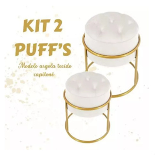kit 2 Puff Argola De ferro Banqueta de Sala Quarto Penteadeira Decoração Escolha Sua Cor em Oferta na Shopee