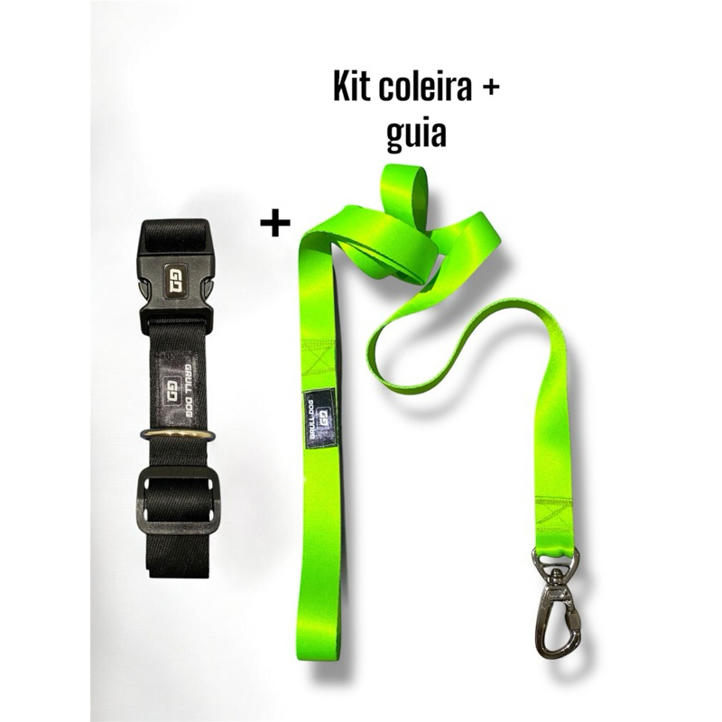 kit coleira ajustavel + guia reforçada para cachorro acessórios premium maior durabilidade segurança em Oferta na Shopee