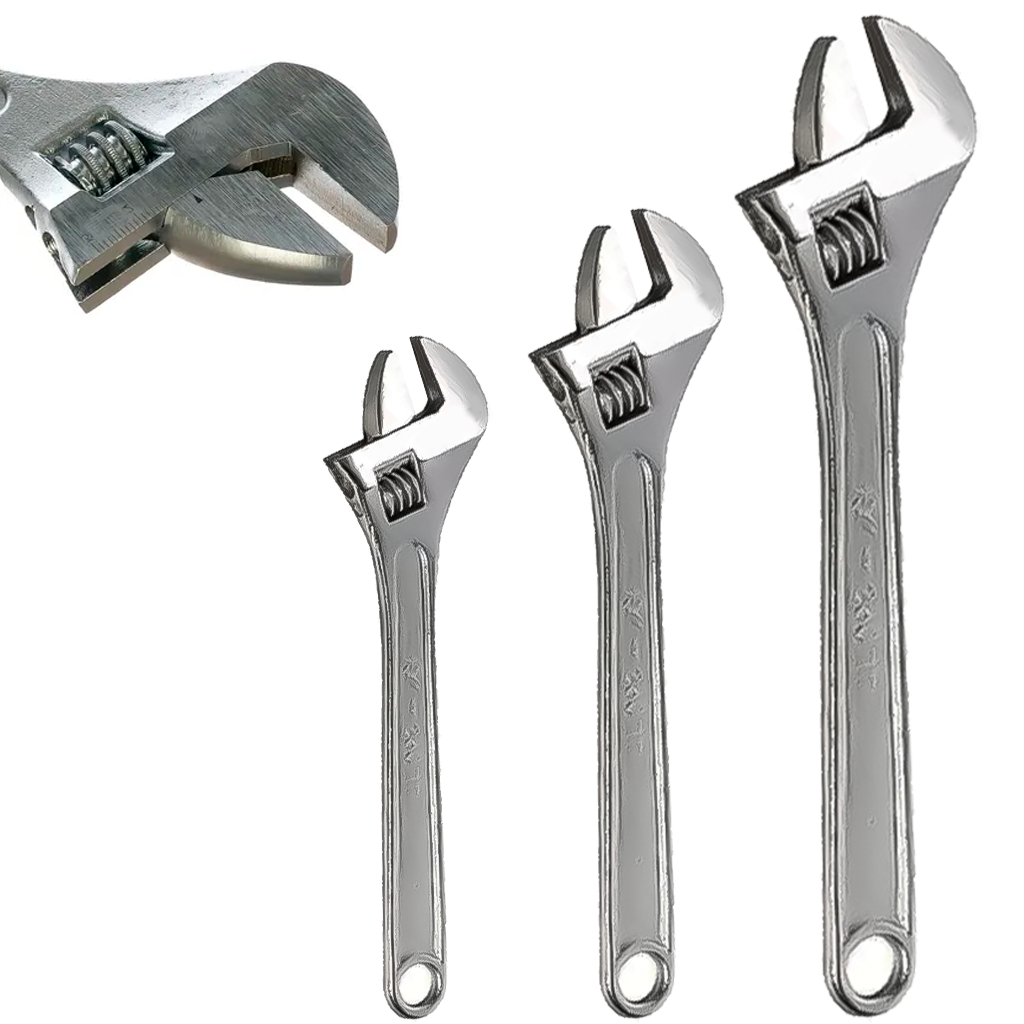 Chave Inglesa Ajustável Aço Carbono Resistente Profissional Reforçada Vários Tamanhos Ferramenta Top em Oferta na Shopee