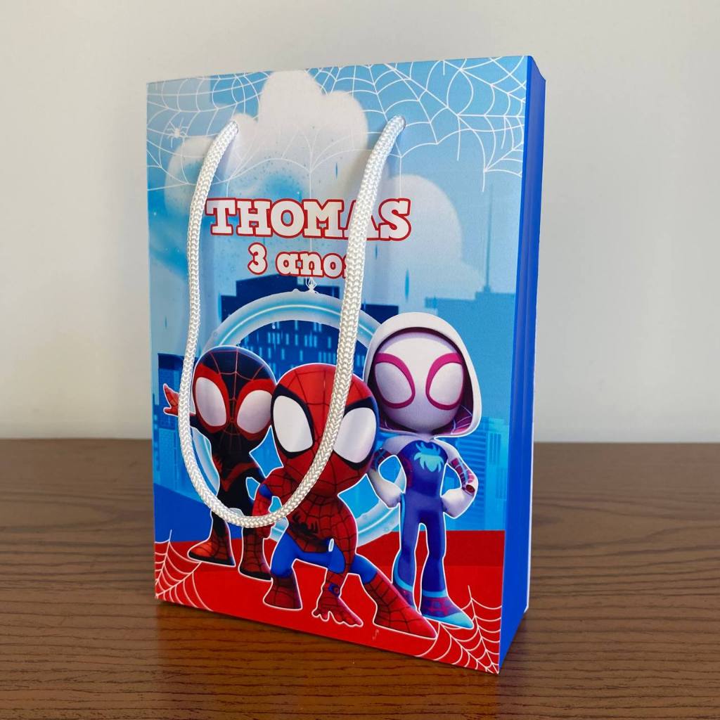 Sacolinha Personalizada Spider-Man/Homem Aranha  Lembrancinha Festa Infantil Pegue e Monte