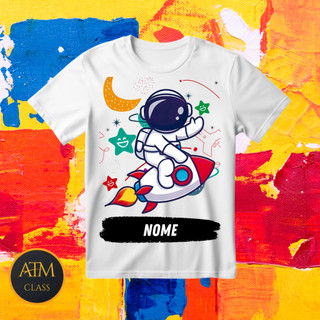 Camisa Camiseta Infantil Unissex Astronauta Personalizado com nome (Opcional) Envio Imediato