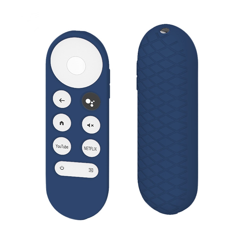 Capa De Silicone Fechada P/ Controle Google Tv Chromecast 4k Azul