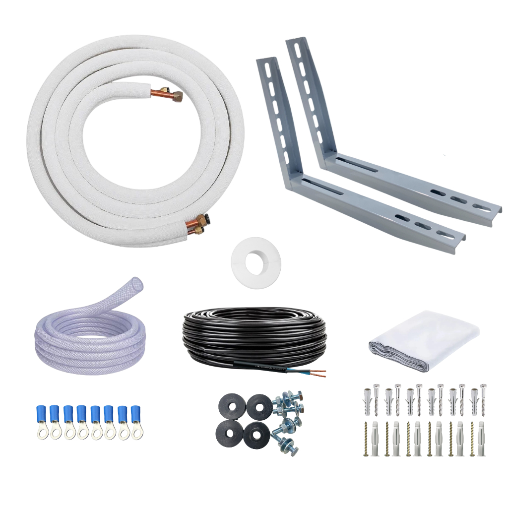 Kit Instalação Ar Condicionado Elgin Fujitsu LG Daikin Midea 1/4 e 1/2 Para 12/18000 BTUS 11m