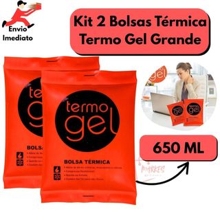 Kit 2 Bolsas Térmica Termo Gel Grande 650 ML Para Compressa Fria ou Quente Alivio Nas Dores