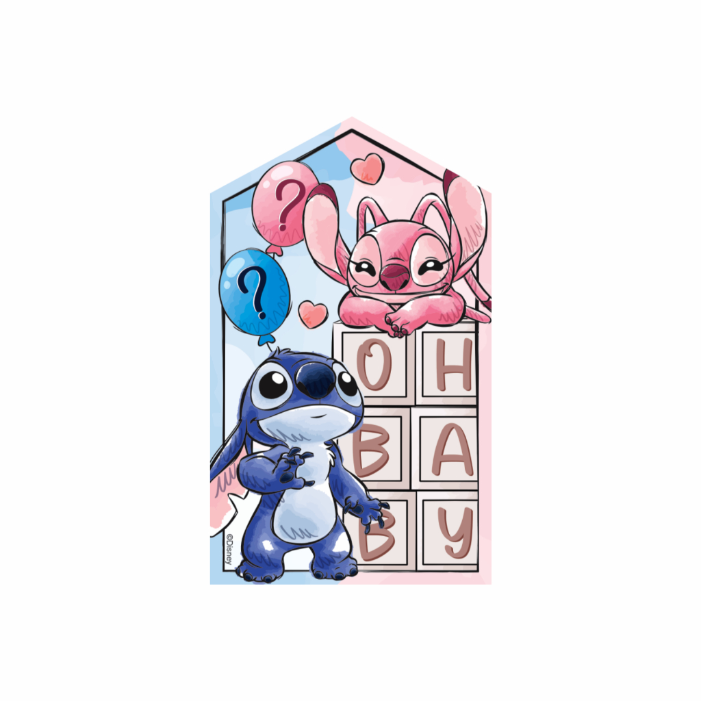 Mini Painel Decorativo EVA Festa Stitch Chá Revelação 18x11 cm Piffer Festas - Inspire sua Festa Loja