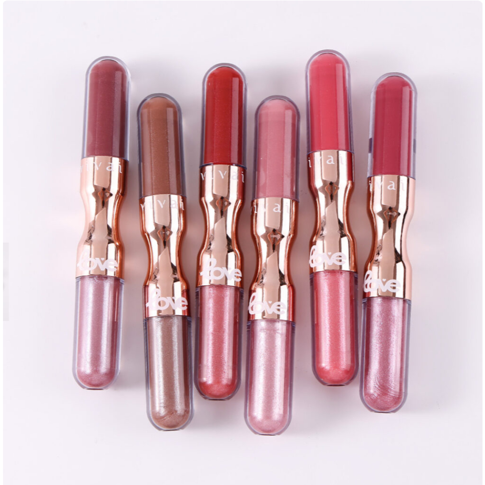 KIT C/6 PCS Batom e Lip Gloss 2 em 1 Love Vivai 3260.1.1 — imagem 2 de 2