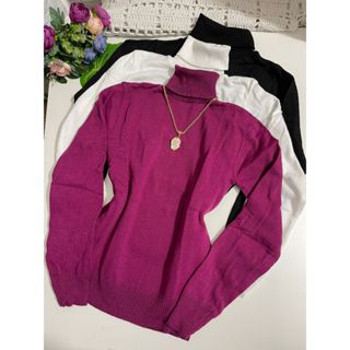 Kit 3 pc Blusa gola alta tricot feminina inverno manga longa TAM :U 36 até 42 em Oferta na Shopee