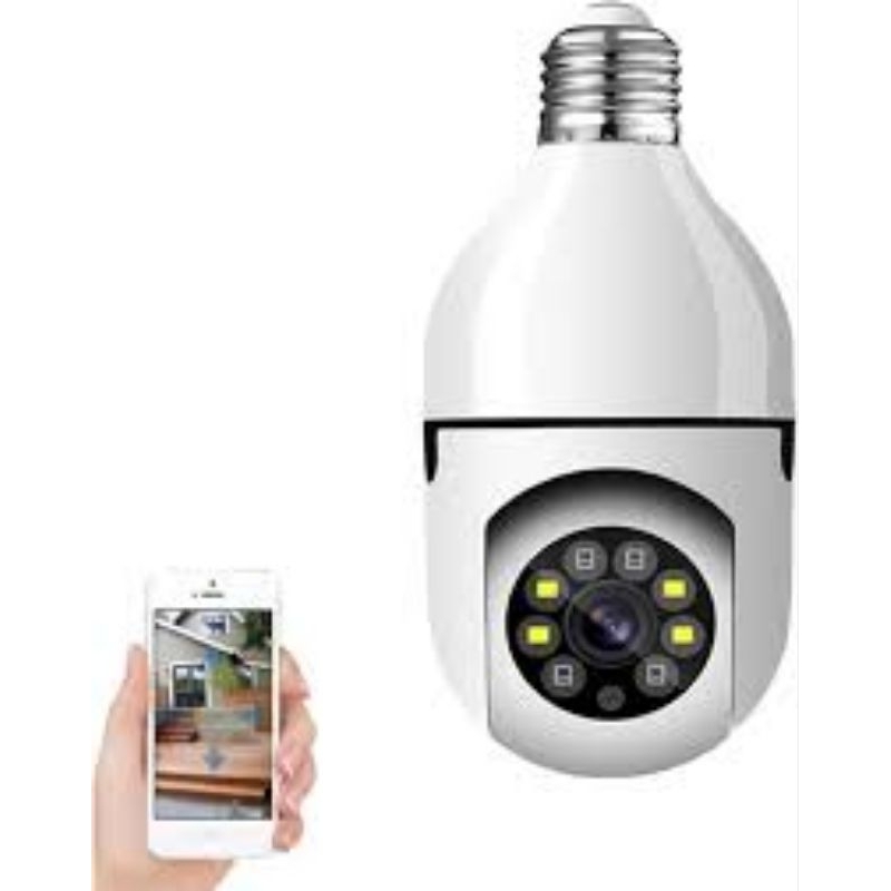 Câmera ip lâmpada 1080p hd panorâmica sem fio de segurança em casa wi fi cctv App Genérico em Oferta na Shopee