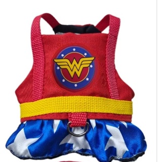 Coleira Peitoral para Cachorro com Guia Vermelha Mulher Maravilha em Oferta na Shopee