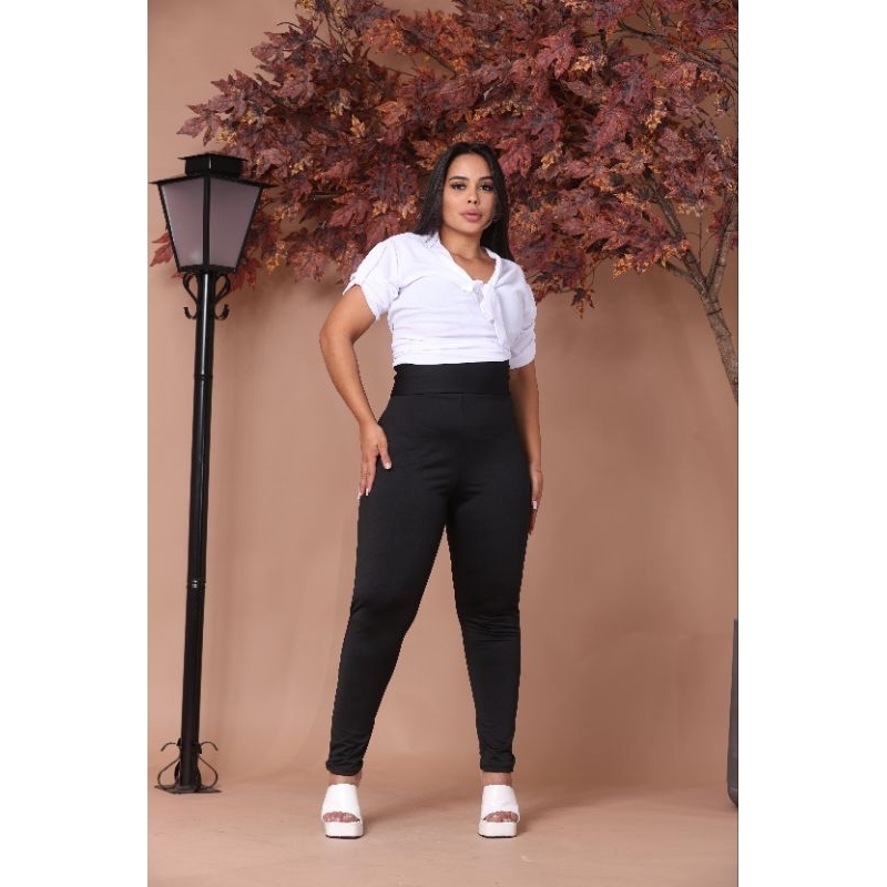 calsa  legging  plus zise cintura alta confortável