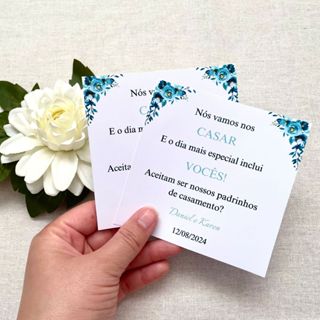 Mensagem/convite Adesivada para os padrinhos de casamento em Oferta na Shopee