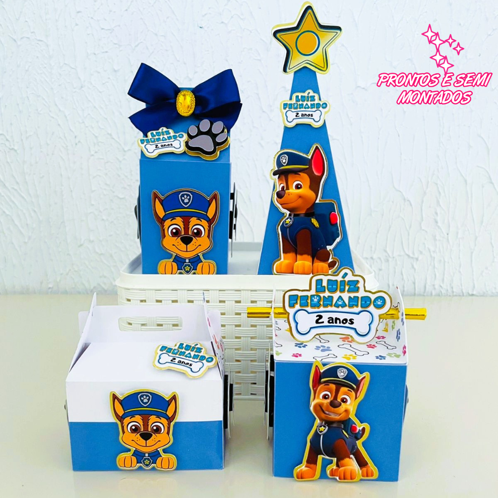 Kit Festa Patrulha canina | Personalizados | lembrancinhas | festa infantil | aniversário | caixas milk e pirâmide