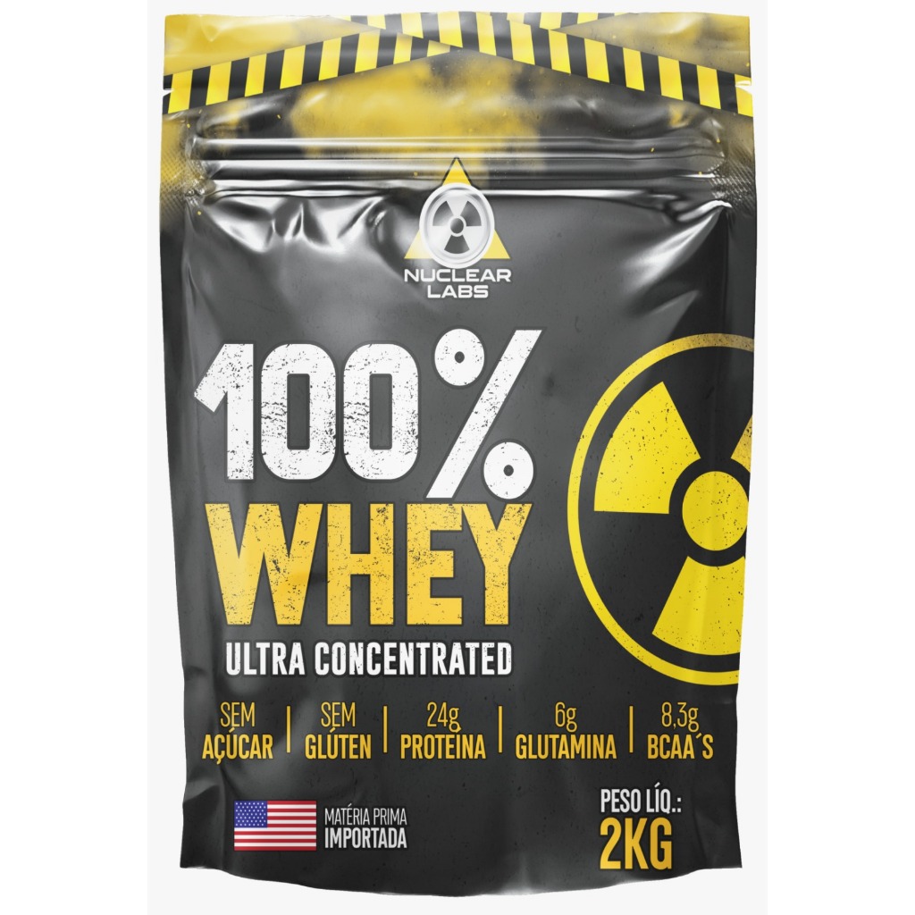 Whey Protein 2kg (refil) Whey 100% Ultra Concentrado Importado ZERO Açucar ZERO Glúten
