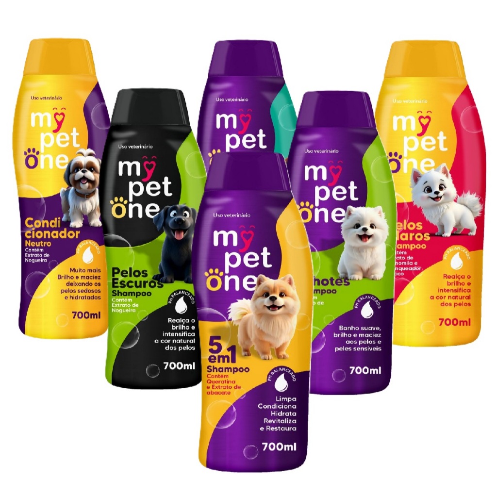 Shampoo e Condicionador Premium Cães e Gatos Mypetone - 700 mL - Pets