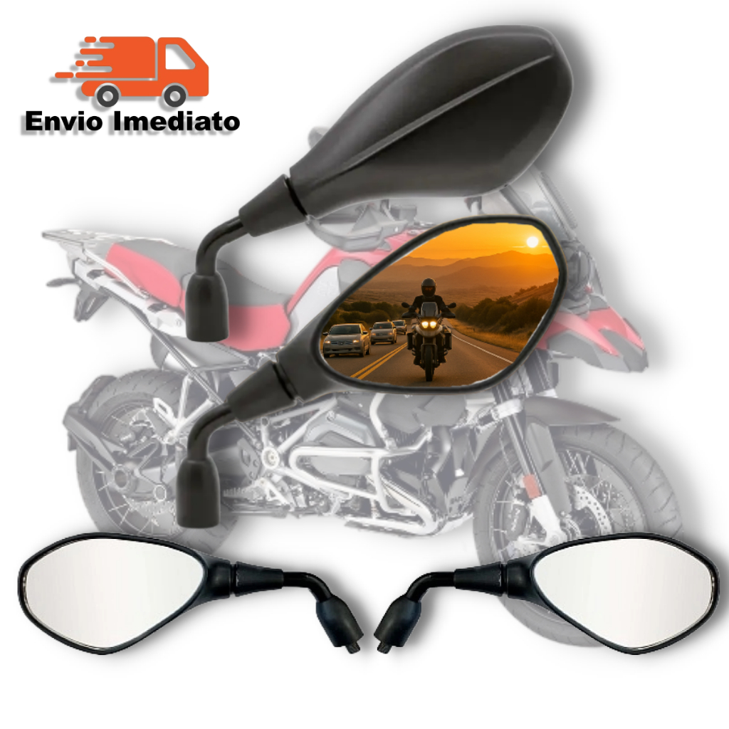 Retrovisor Bmw F800 Haste Curta Fixo Lente Convexa Gs650 Gs800 1200 Honda Titan Fan Start Xre
