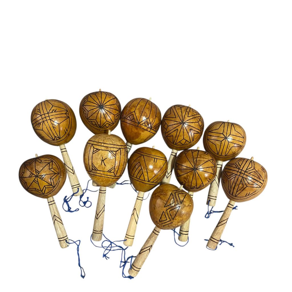 Maraca Cabaça Indígena 10 Unidades Rústico Ritual