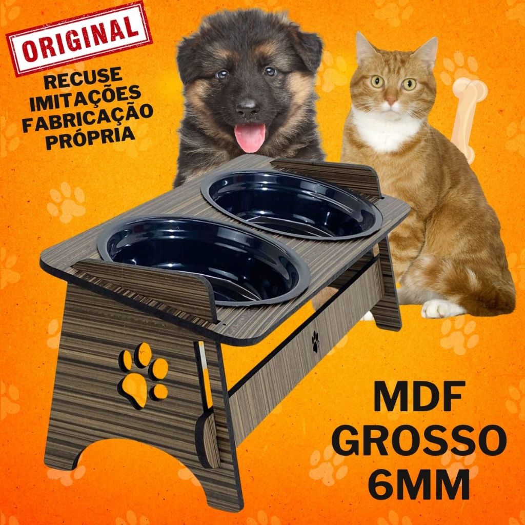 Comedouro Pet Suspenso Para Gato e Cachorro Com TAMPAS