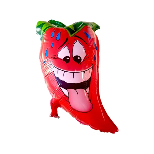 Kit c/10 Balão de Pimenta Vermelha Com Emoji Estilo Mexicano Para Decoração de Festa