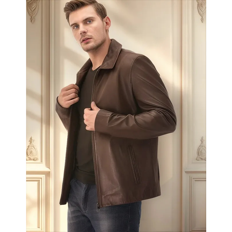 Jaqueta Masculina Couro legitimo adjan Couros