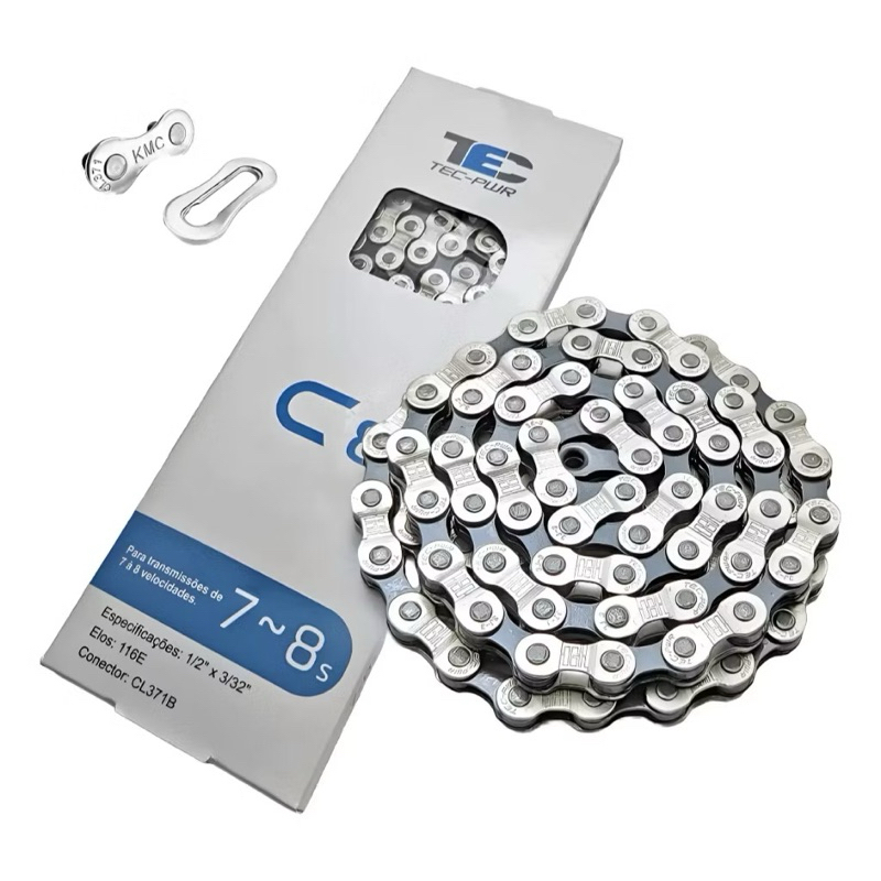 Corrente Tec C8 Com Power Link 7v 8v Index Bike Compatível Com Shimano Sram