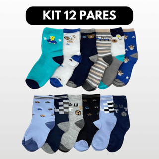 Kit 12 Pares de Meias Infantil Estampadinha Menino a PRONTA ENTREGA em Oferta na Shopee