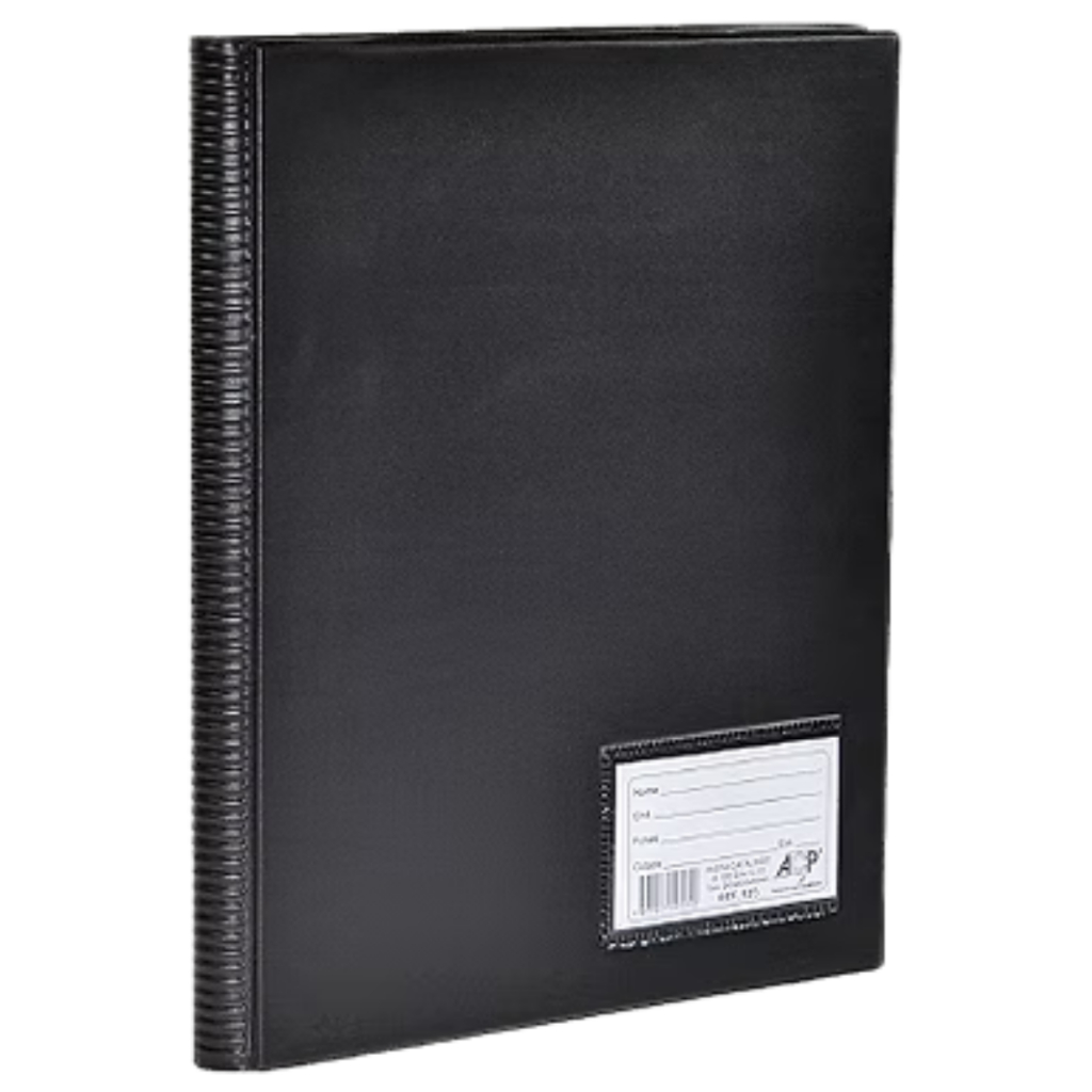 Pasta Catálogo A4 Ofício Preta ACP 50 e 100 Envelopes Plásticos Hinos de Igreja Portfólios Receitas