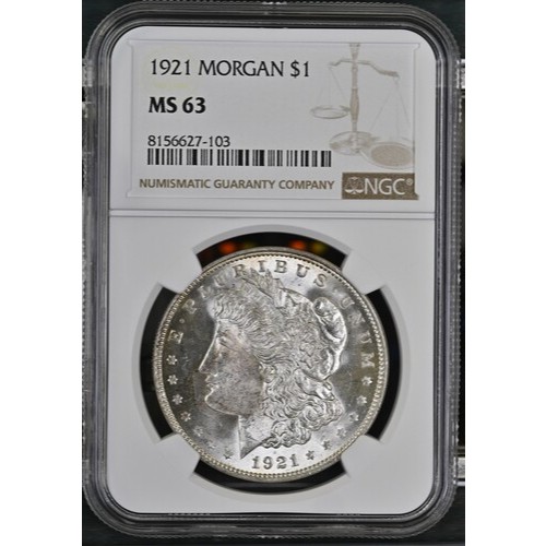Moeda MORGAN DÓLAR Prata 0.900 26,73 Gramas MS63 NGC