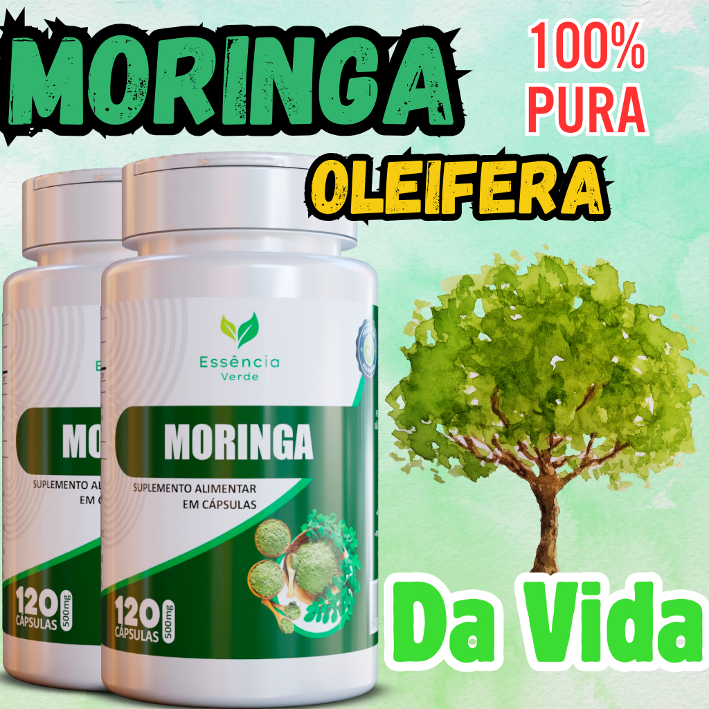 Moringa Oleifera 120 Cáps 500mg – Suplemento Natural | Conhecida como Planta da Vida