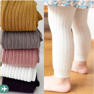 Leggings Casuais De Cor Sólida Para Meninas De 1 Peça Meia-Calça De Malha Quente Outono E…