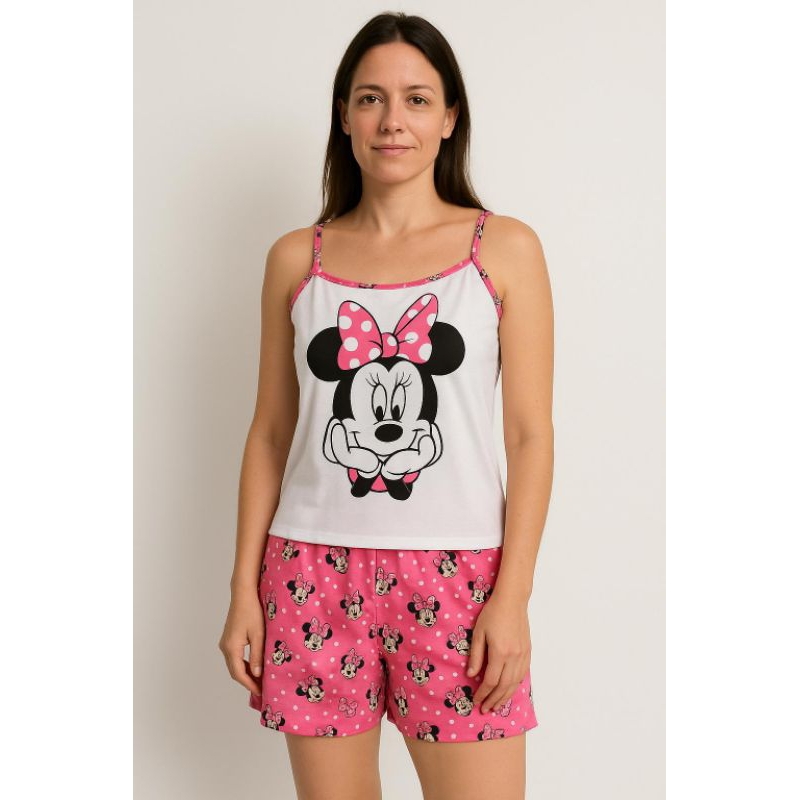 Baby Doll Estampado Personagem Minnie Rosa (Adulto) Short Doll em Malha Super Confortável em Oferta na Shopee