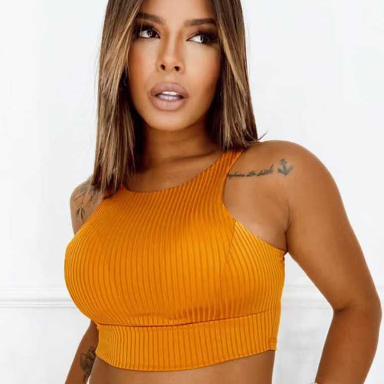 Blusinha Cropped justinha Canelado