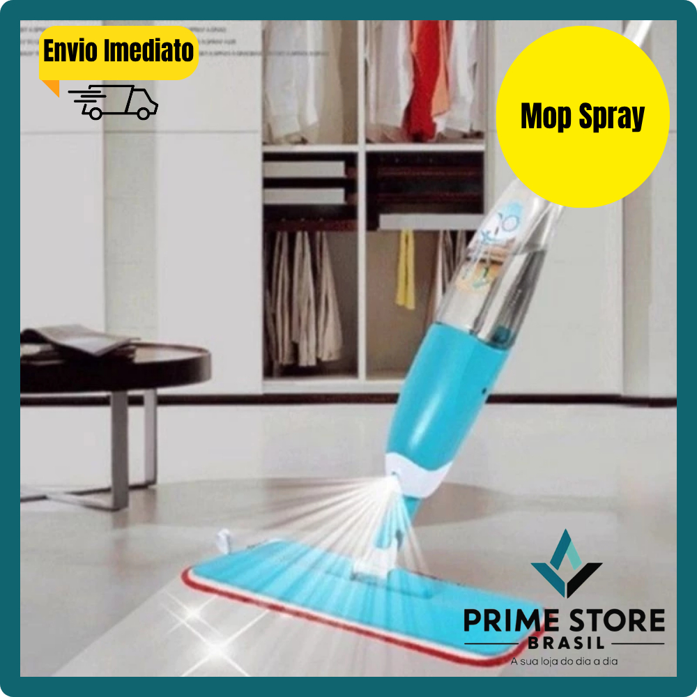 Mop Spray Refil de Microfibra Com Reservatório Cabo 360º