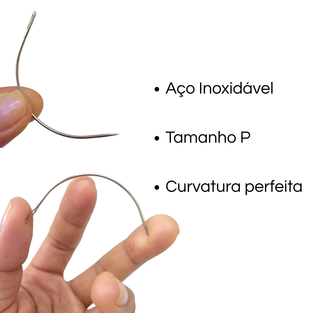 Agulha Com Curva P Para Entrelace Em Cabelos Mega Hair E Penteados