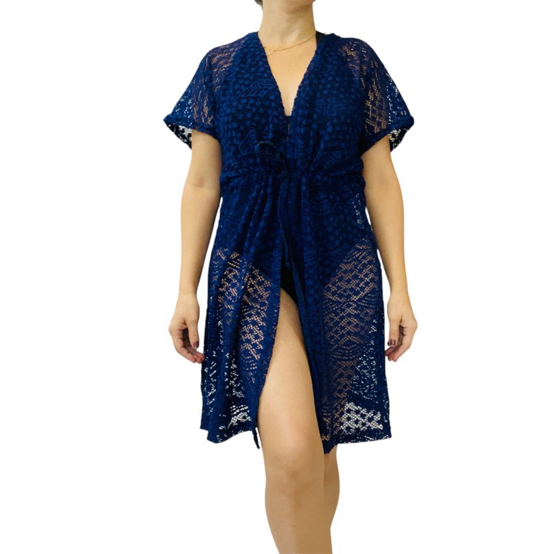 Kimono em renda arrastao/saída de Praia em Oferta na Shopee